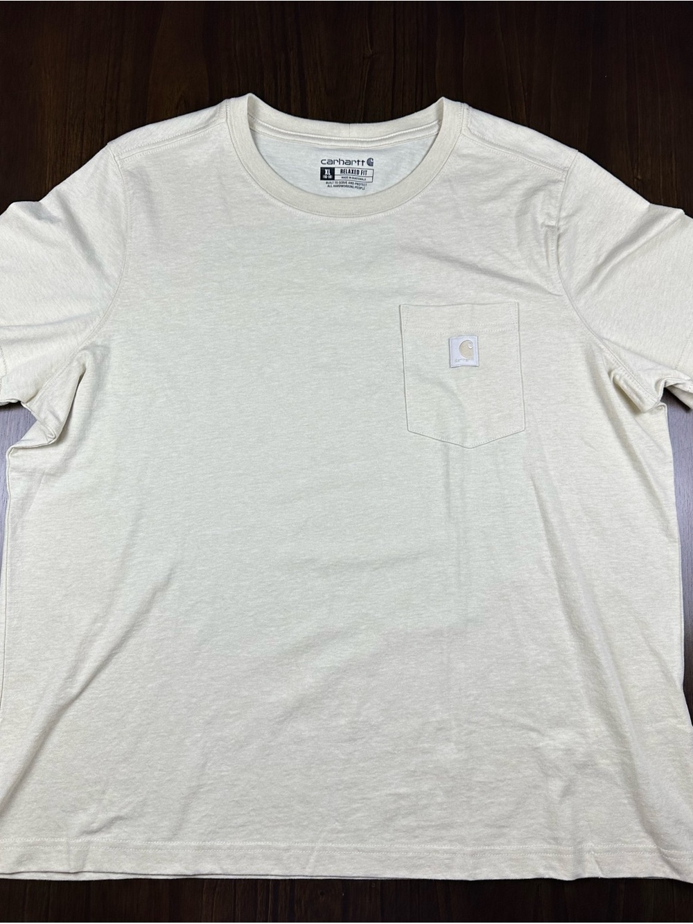 Carhartt Loose Fit Pocket Tee Shirt Cream Women’s XLarge
